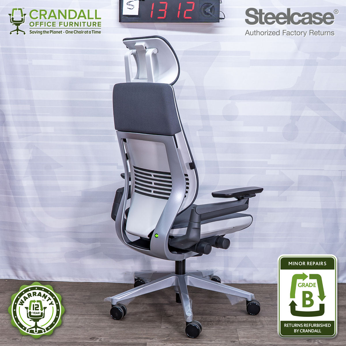S-1312 - Steelcase Gesture with Headrest - Grade B