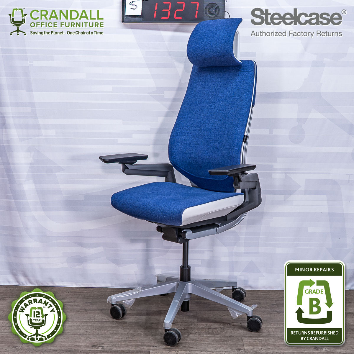 S-1327 - Steelcase Gesture with Headrest - Grade B