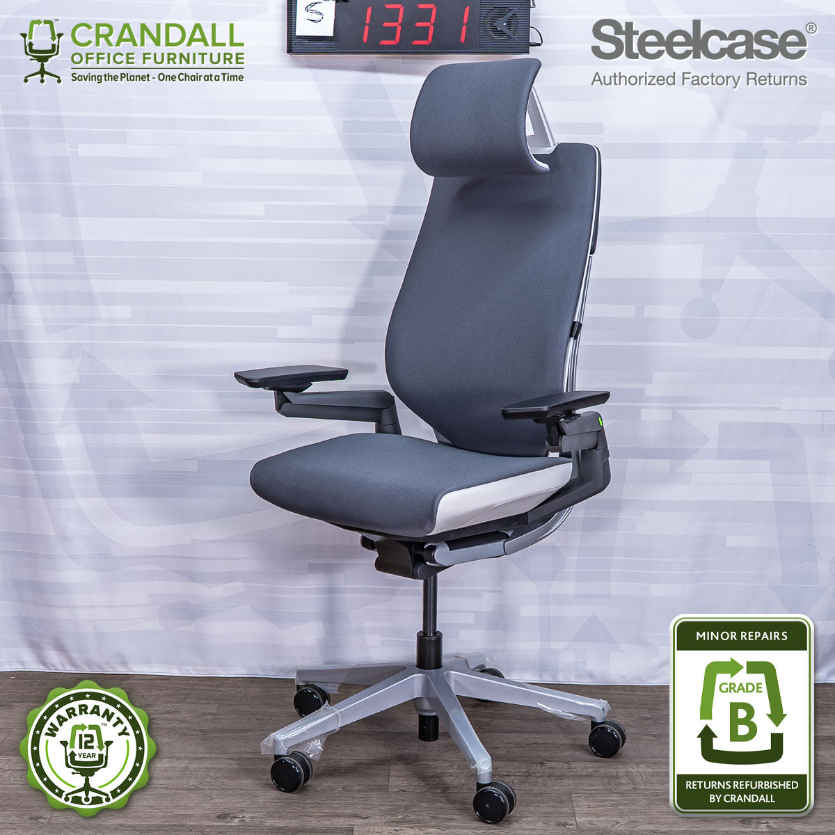 S-1331 - Steelcase Gesture with Headrest - Grade B