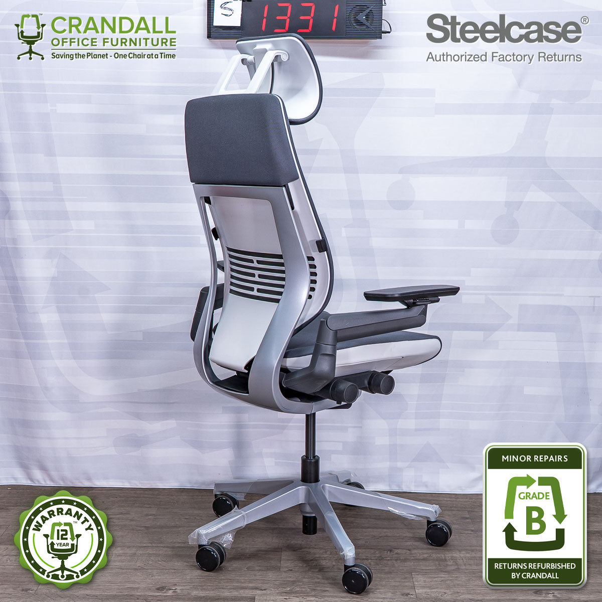 S-1331 - Steelcase Gesture with Headrest - Grade B