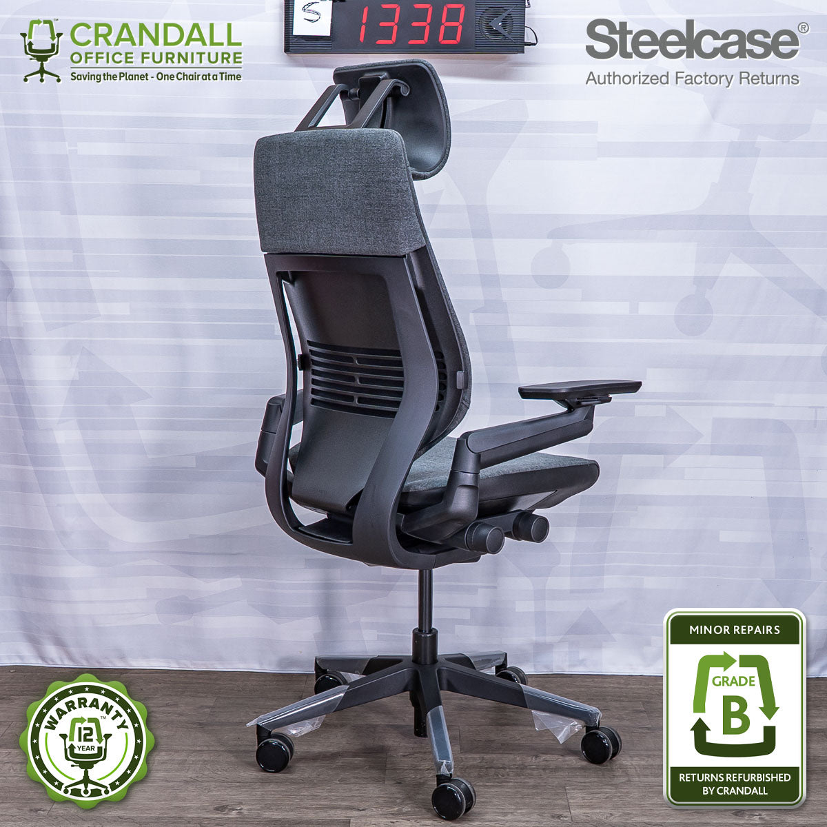 S-1338 - Steelcase Gesture with Headrest - Grade A