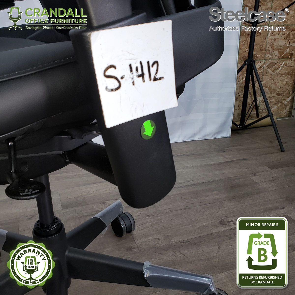 S-1412 - Steelcase V2 Leap  - Grade B