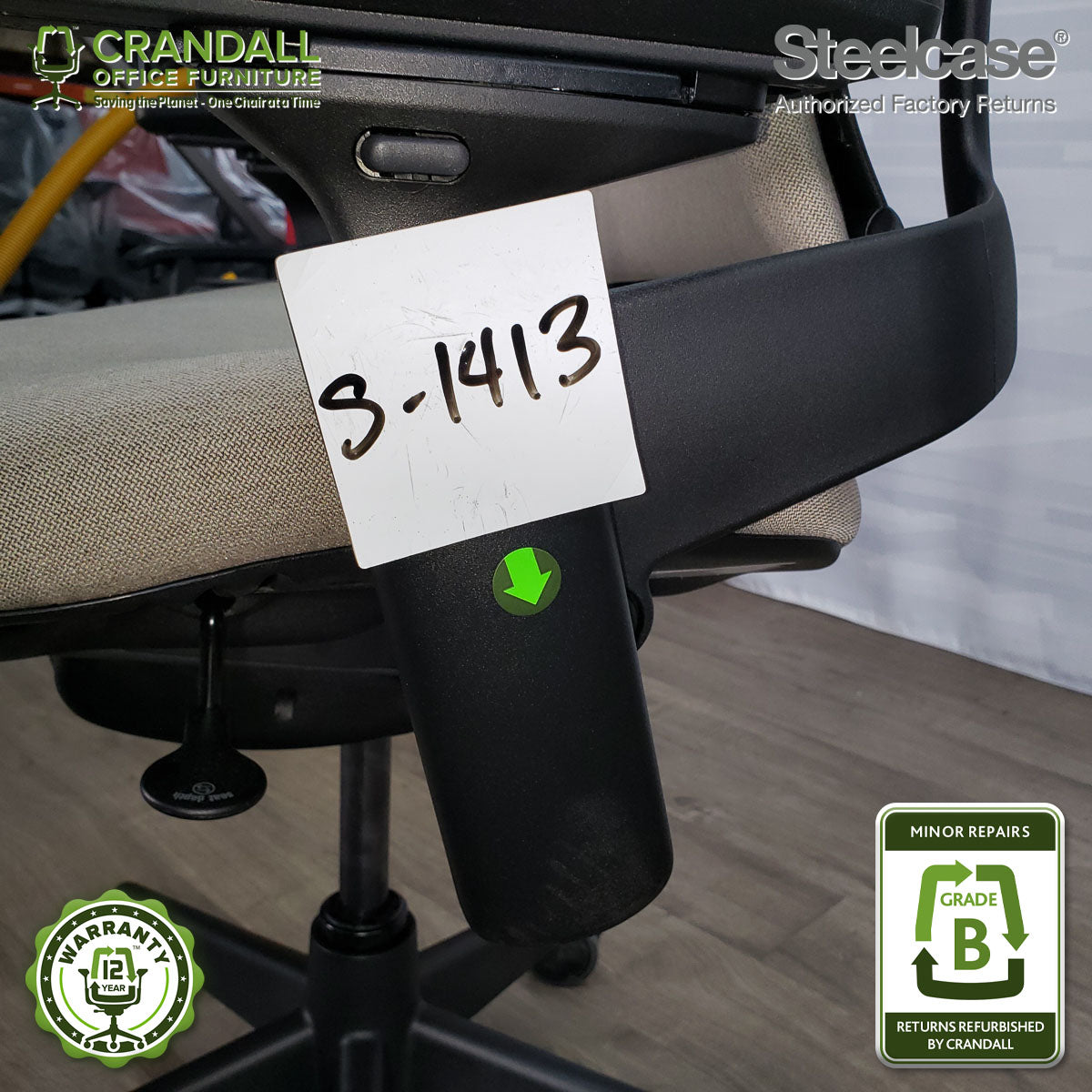 S-1413 - Steelcase V2 Leap  - Grade B