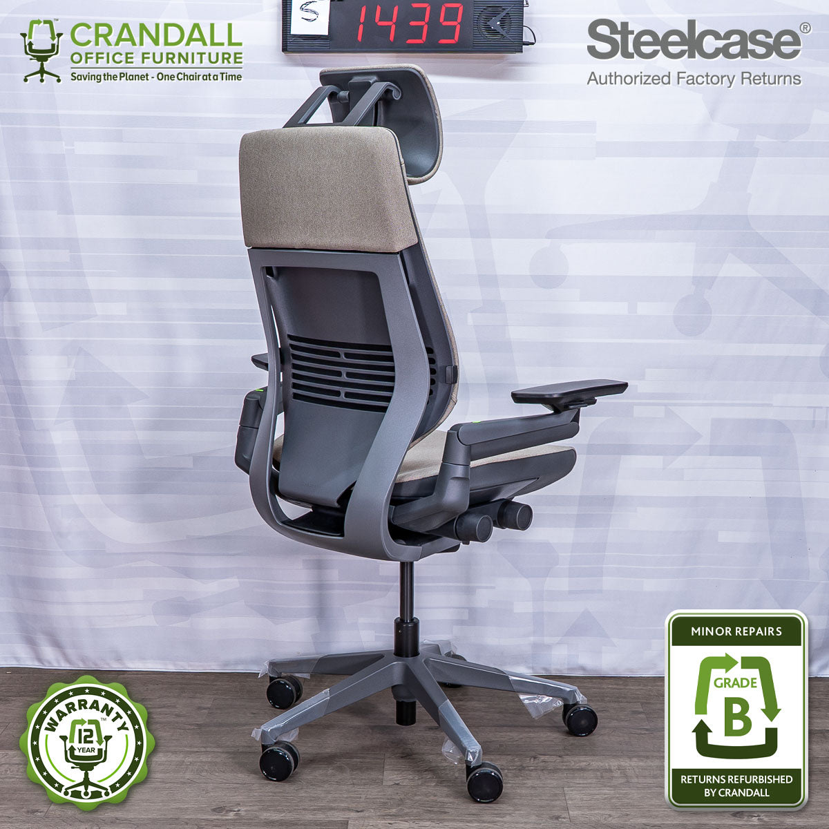 S-1439 - Steelcase Gesture with Headrest- Grade B