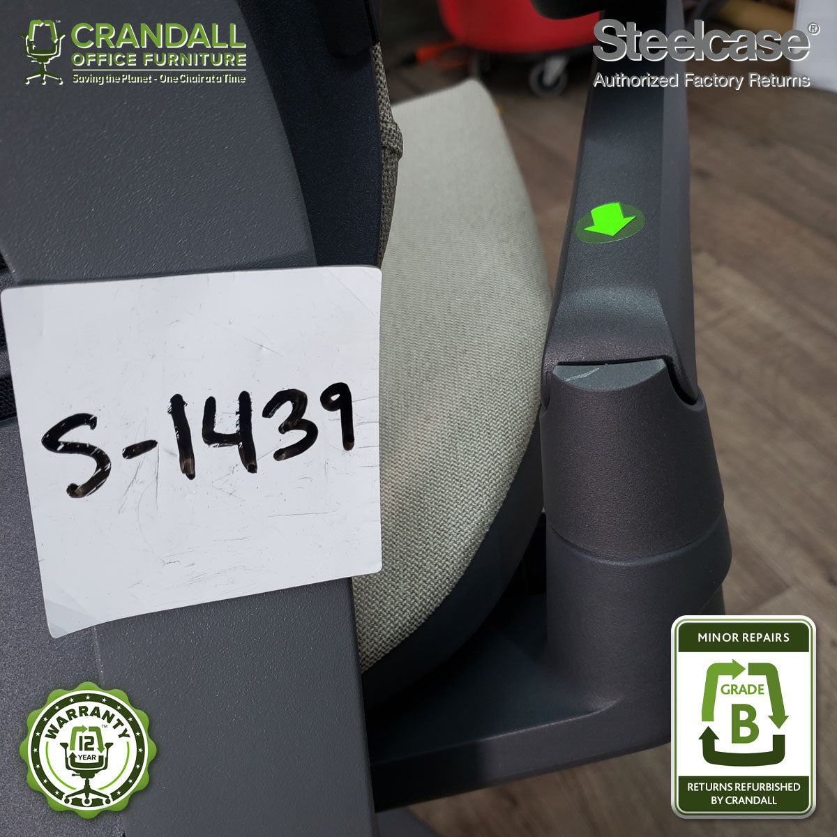 S-1439 - Steelcase Gesture with Headrest- Grade B