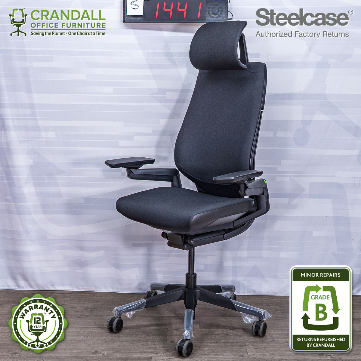 S-1441 - Steelcase Gesture with Headrest- Grade B
