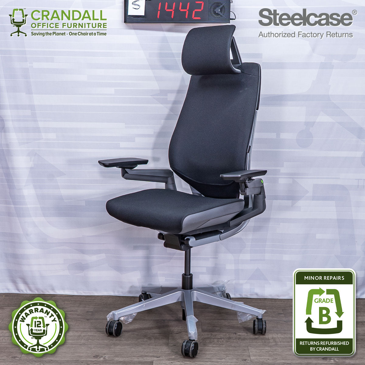 S-1442 - Steelcase Gesture with Headrest- Grade B
