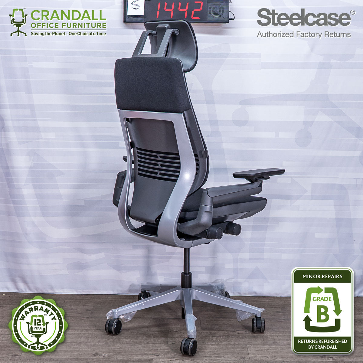 S-1442 - Steelcase Gesture with Headrest- Grade B