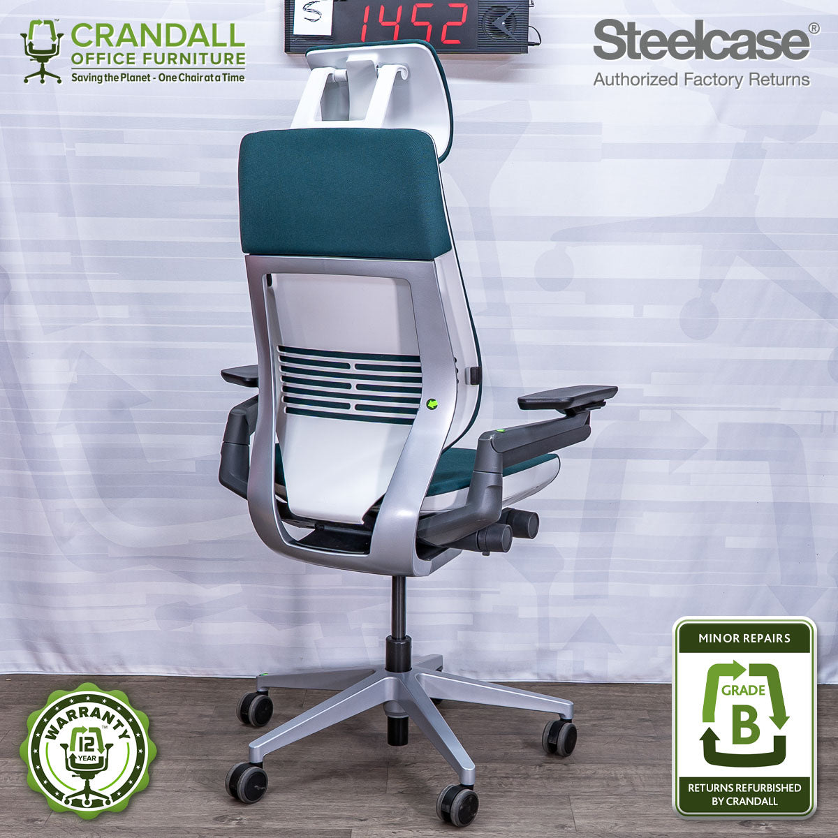 S-1452 - Steelcase Gesture with Headrest- Grade B