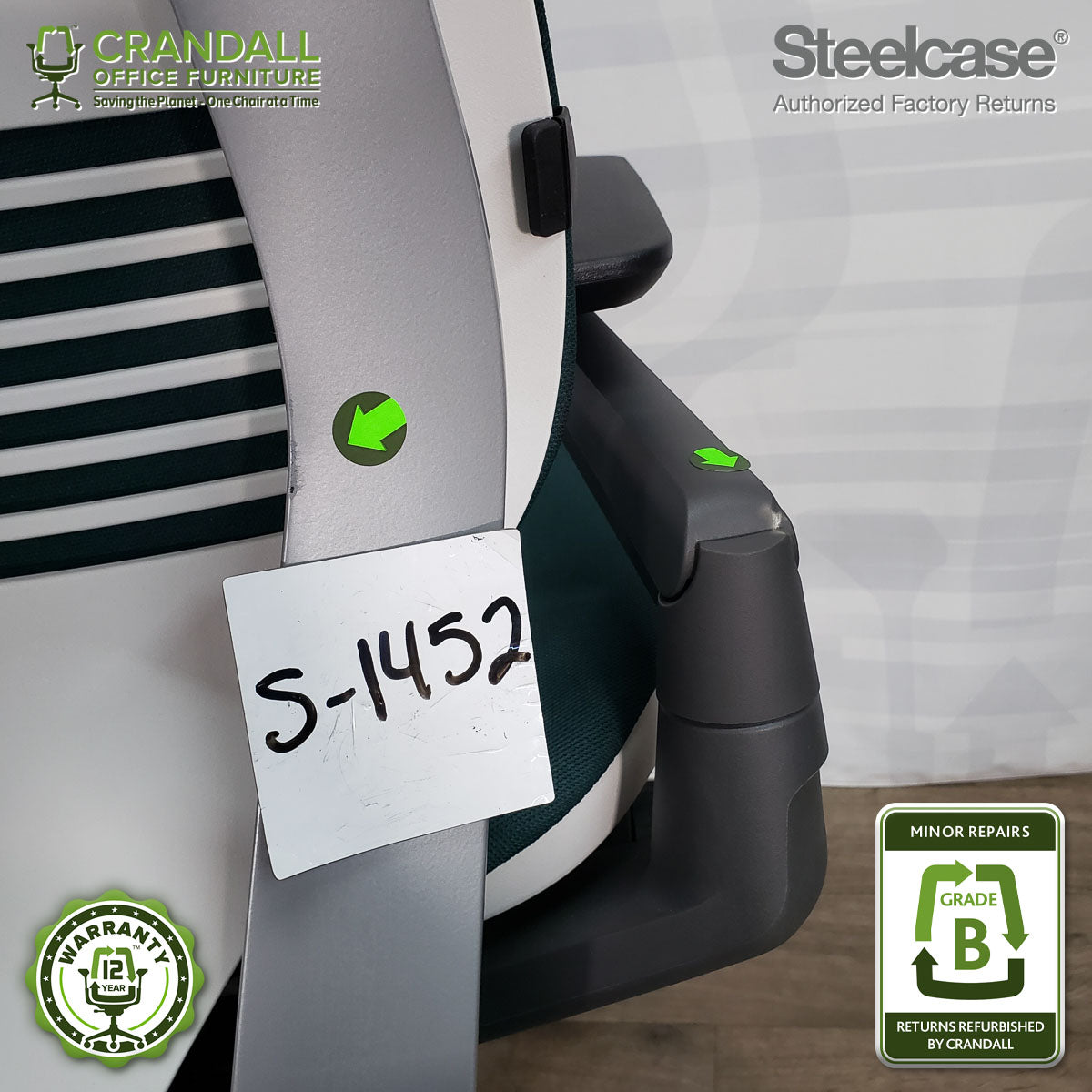 S-1452 - Steelcase Gesture with Headrest- Grade B