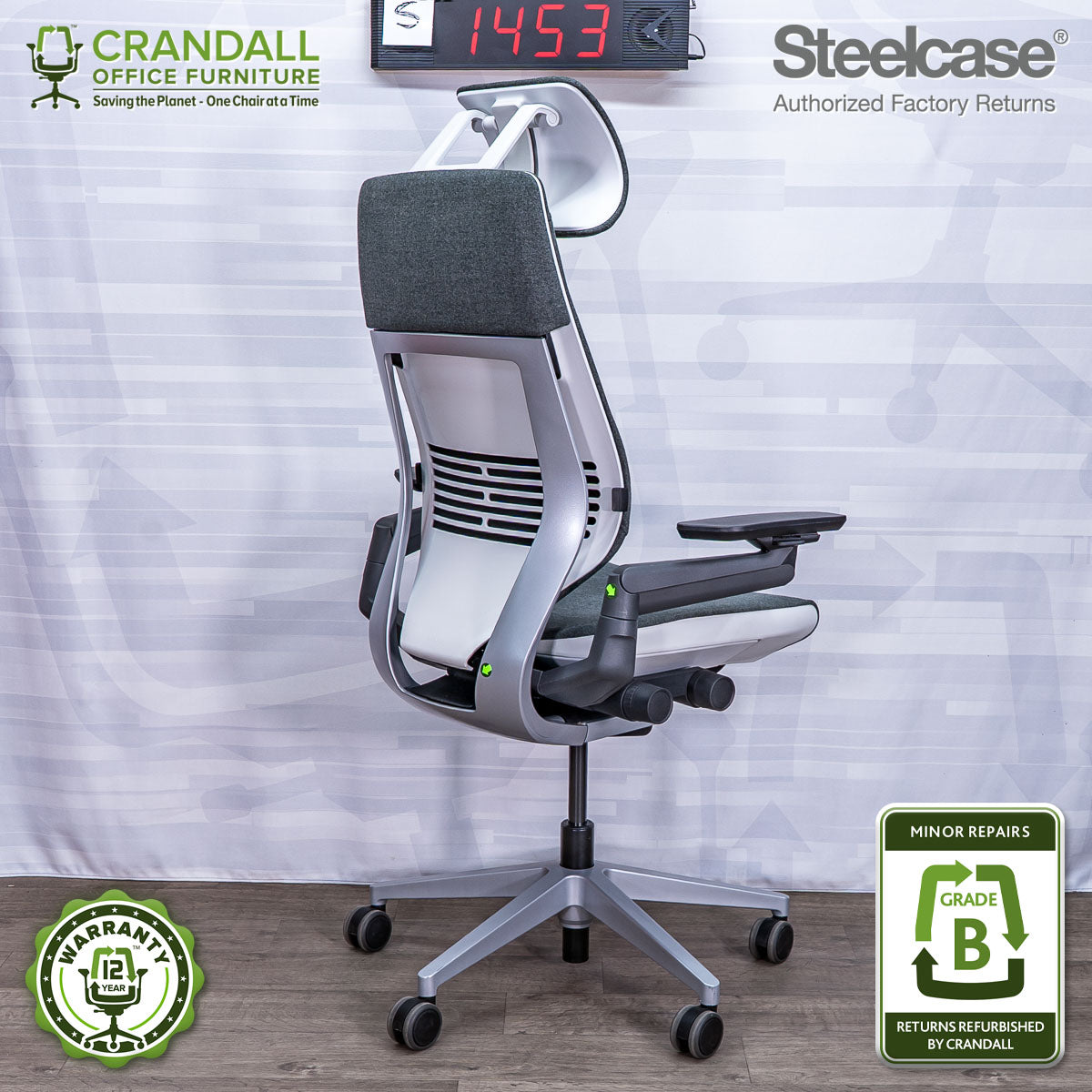 S-1453 - Steelcase Gesture with Headrest- Grade B