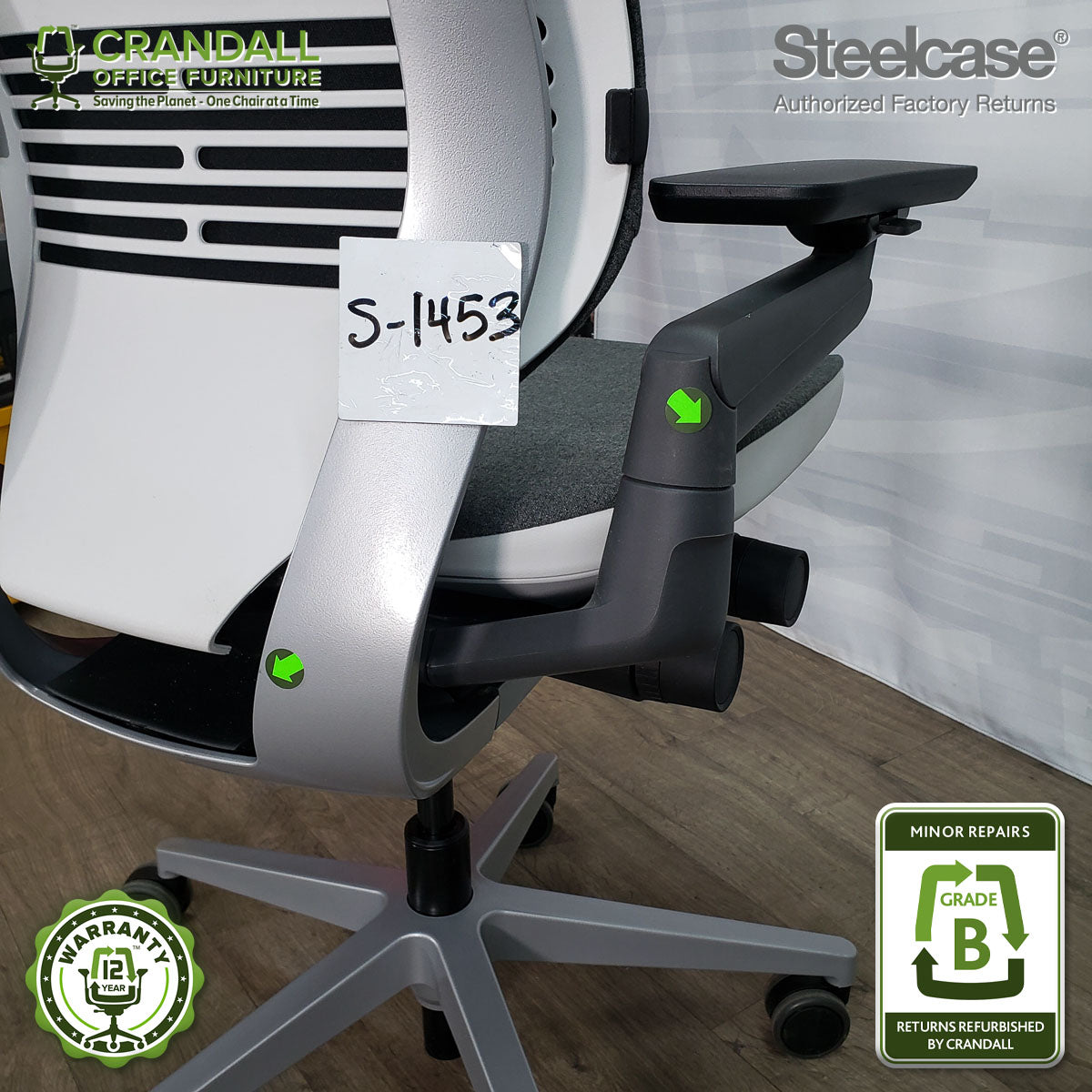 S-1453 - Steelcase Gesture with Headrest- Grade B