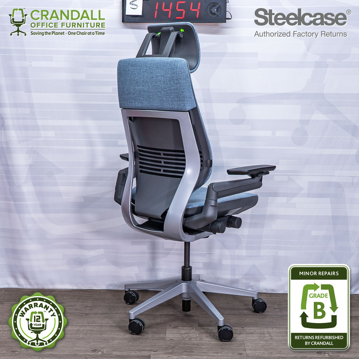 S-1454 - Steelcase Gesture with Headrest- Grade B