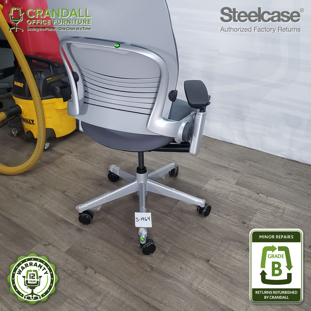 S-1464 - Steelcase V2 Leap  - Grade B