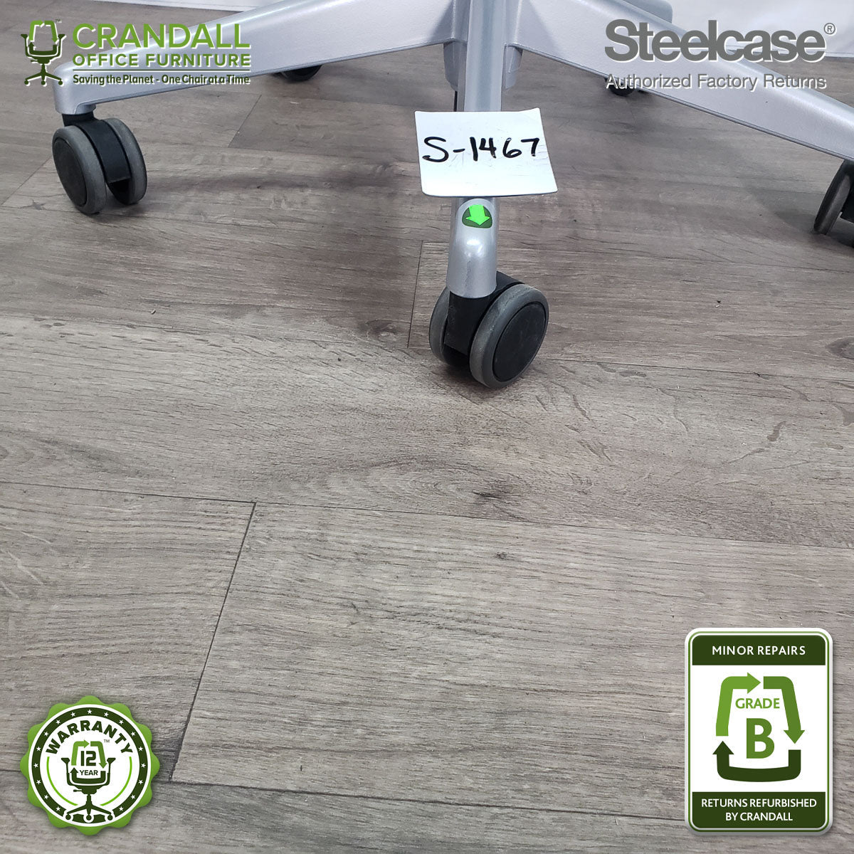 S-1467 - Steelcase V2 Leap  - Grade B