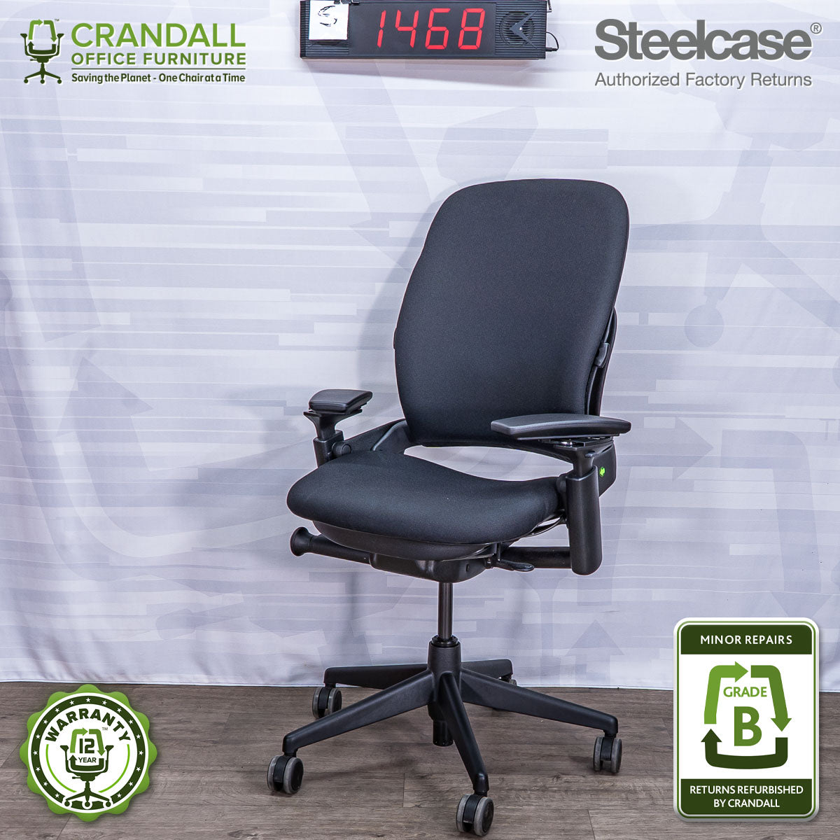 S-1468 - Steelcase V2 Leap  - Grade B