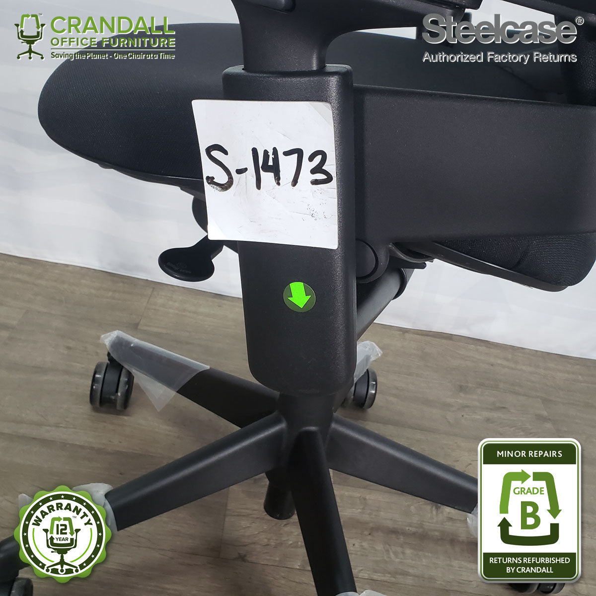 S-1473 - Steelcase V2 Leap  - Grade B