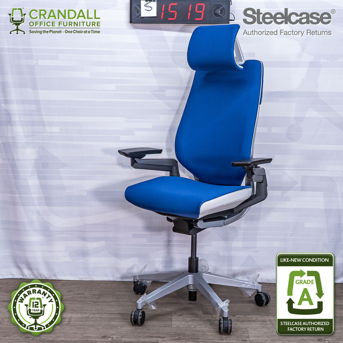 S-1519 - Steelcase Gesture with Headrest  - Grade A