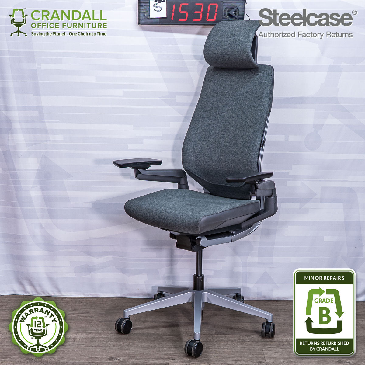 S-1530 - Steelcase Gesture with Headrest  - Grade B