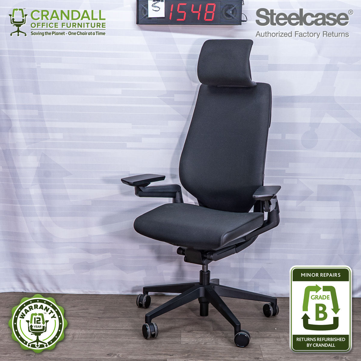 S-1548 - Steelcase Gesture with Headrest  - Grade B