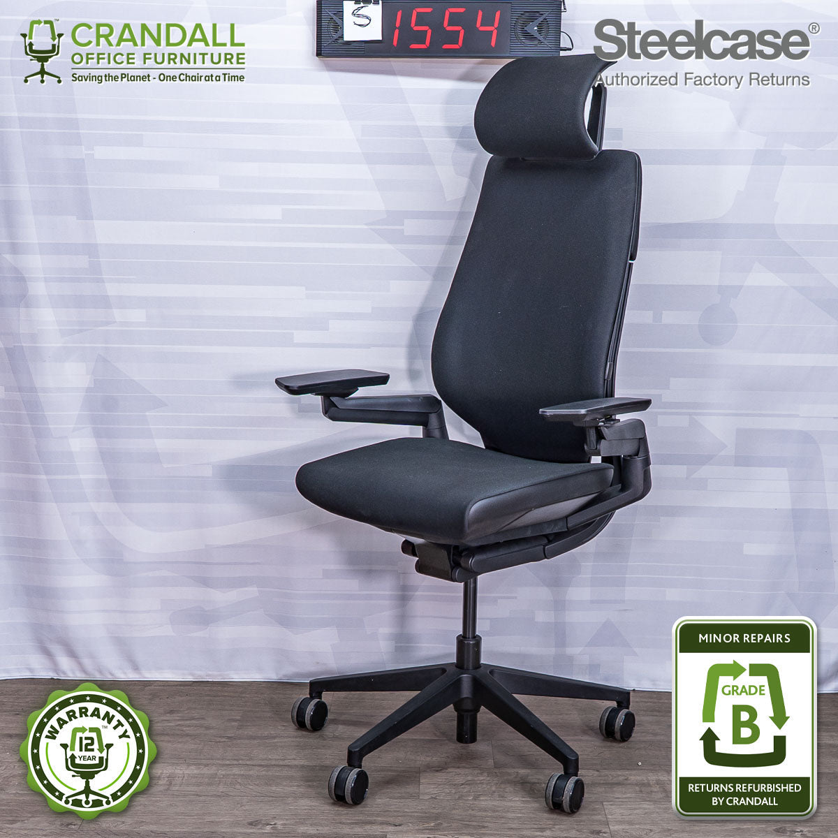 S-1554 - Steelcase Gesture with Headrest  - Grade B