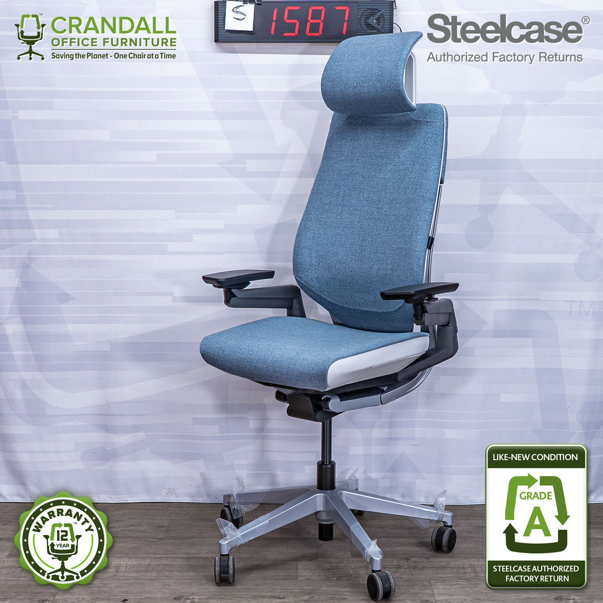 S-1587 - Steelcase Gesture with Headrest  - Grade A