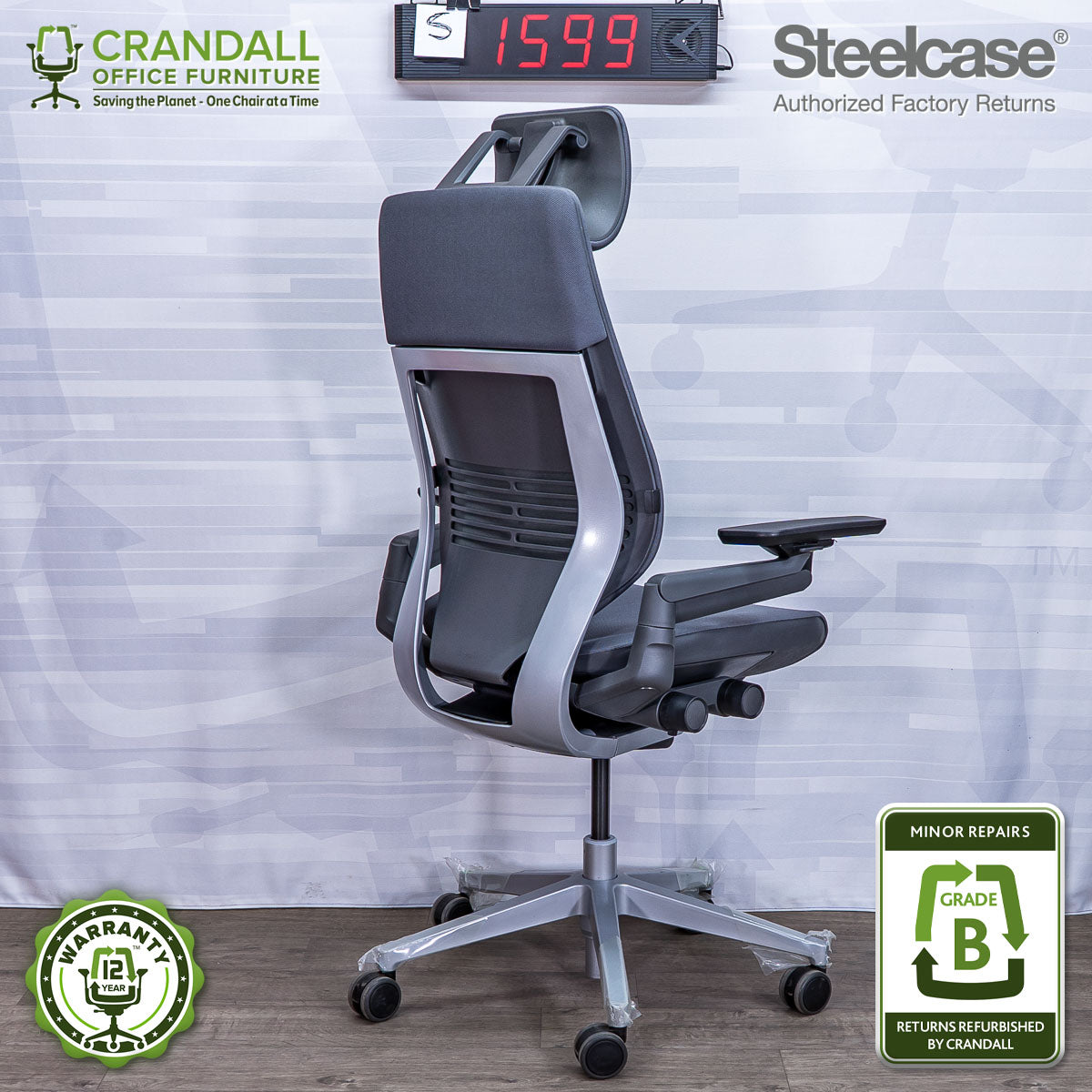 S-1599 - Steelcase Gesture with Headrest  - Grade B
