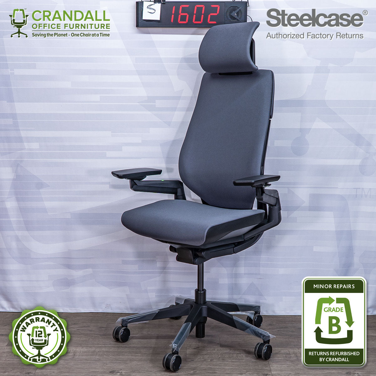 S-1602 - Steelcase Gesture with Headrest  - Grade B