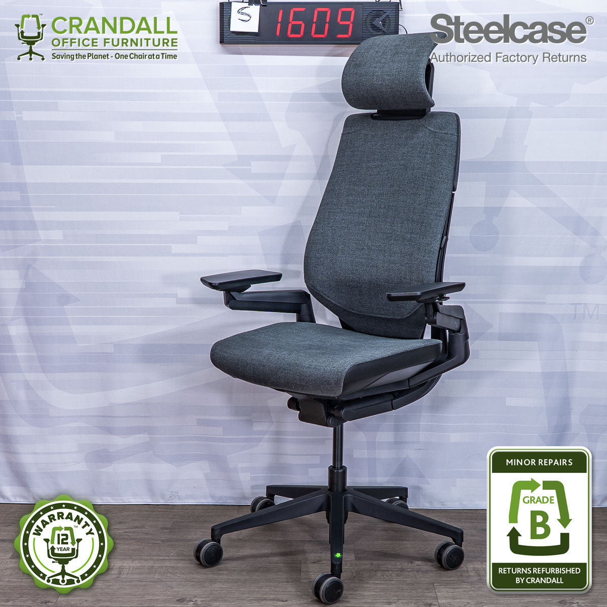 S-1609 - Steelcase Gesture with Headrest  - Grade B