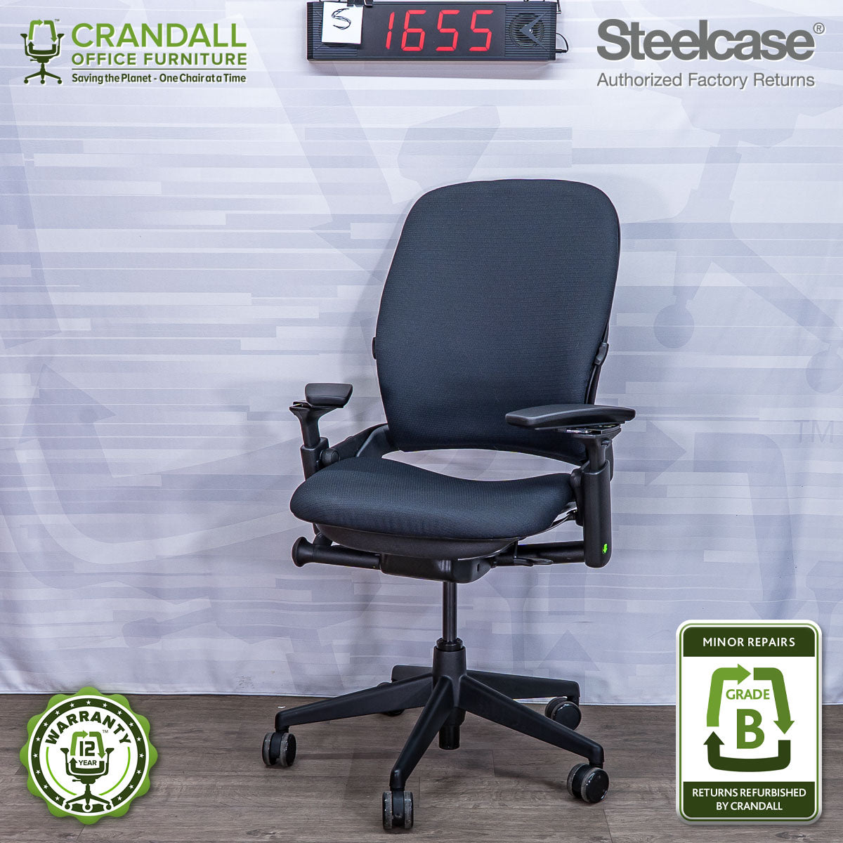 S-1655 - Steelcase V2 Leap  - Grade B