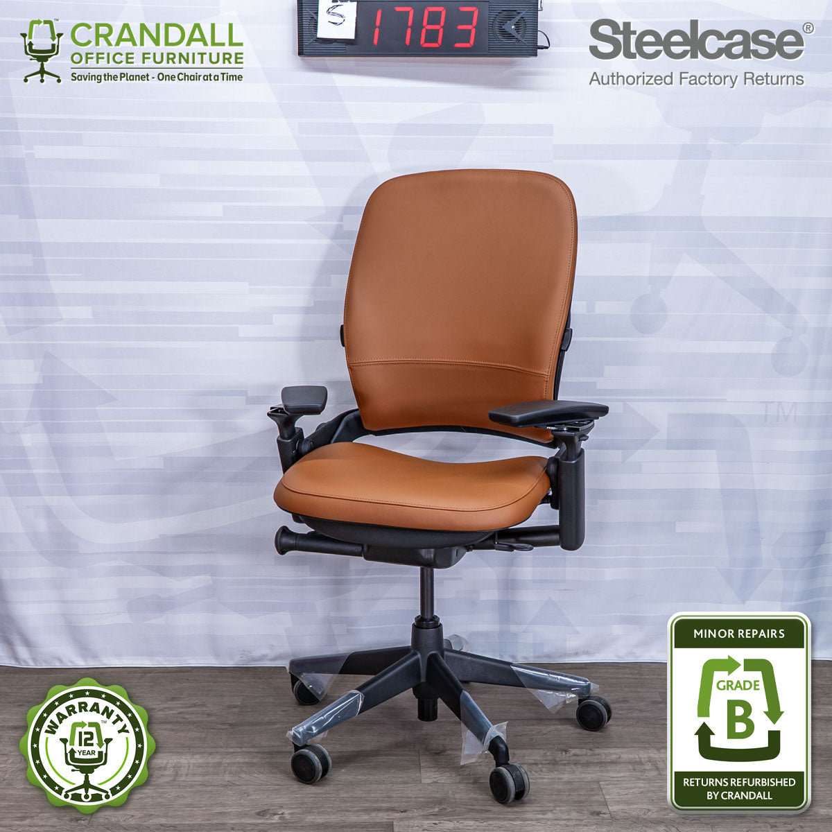 S-1783 - Steelcase V2 Leap - Grade B – Crandall Office Furniture