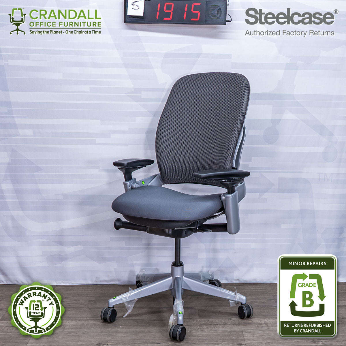 S-1915 - Steelcase Leap V2 - Grade B – Crandall Office Furniture