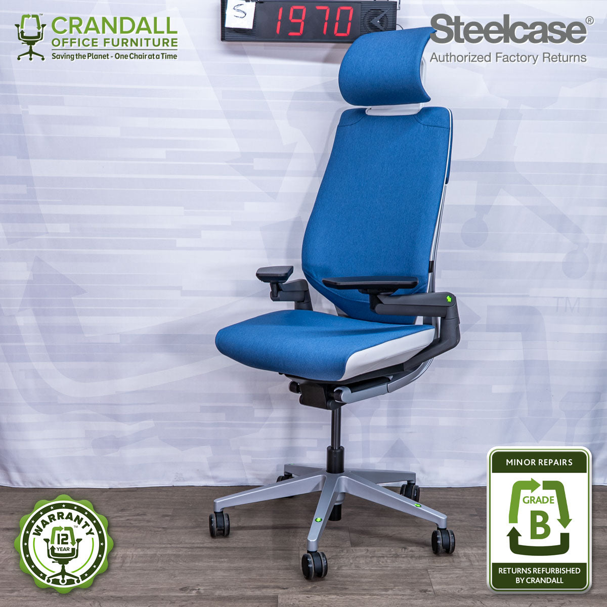 S-1970 - Steelcase Gesture with Headrest - Grade B