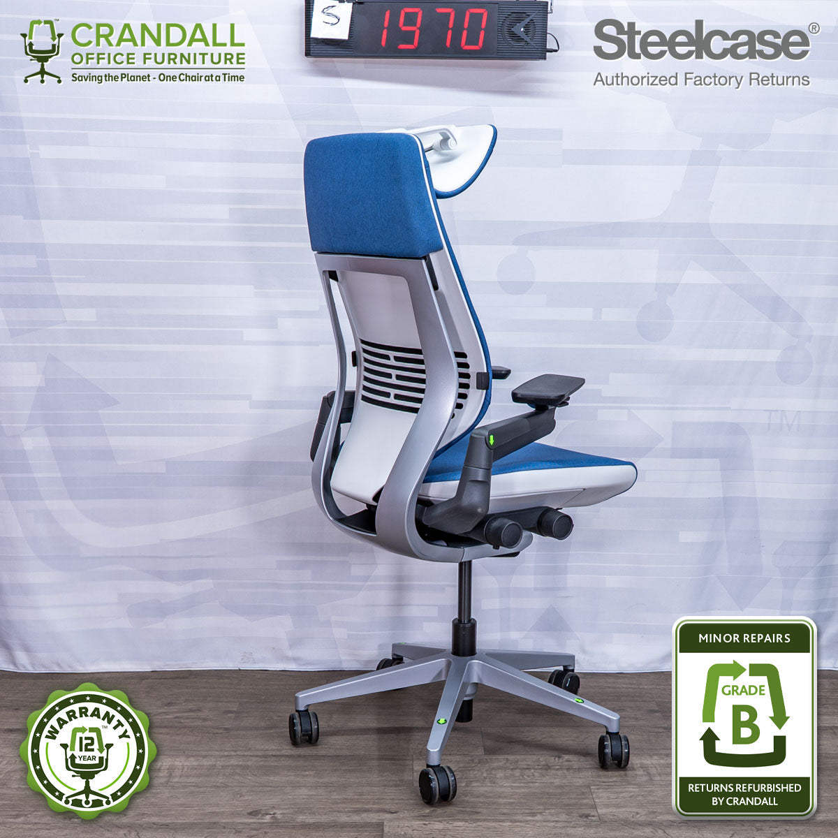 S-1970 - Steelcase Gesture with Headrest - Grade B