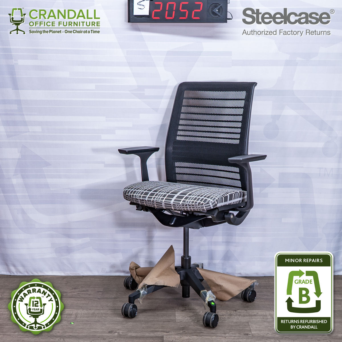S-2052 - Steelcase V2 Think - Grade B – Crandall Office Furniture