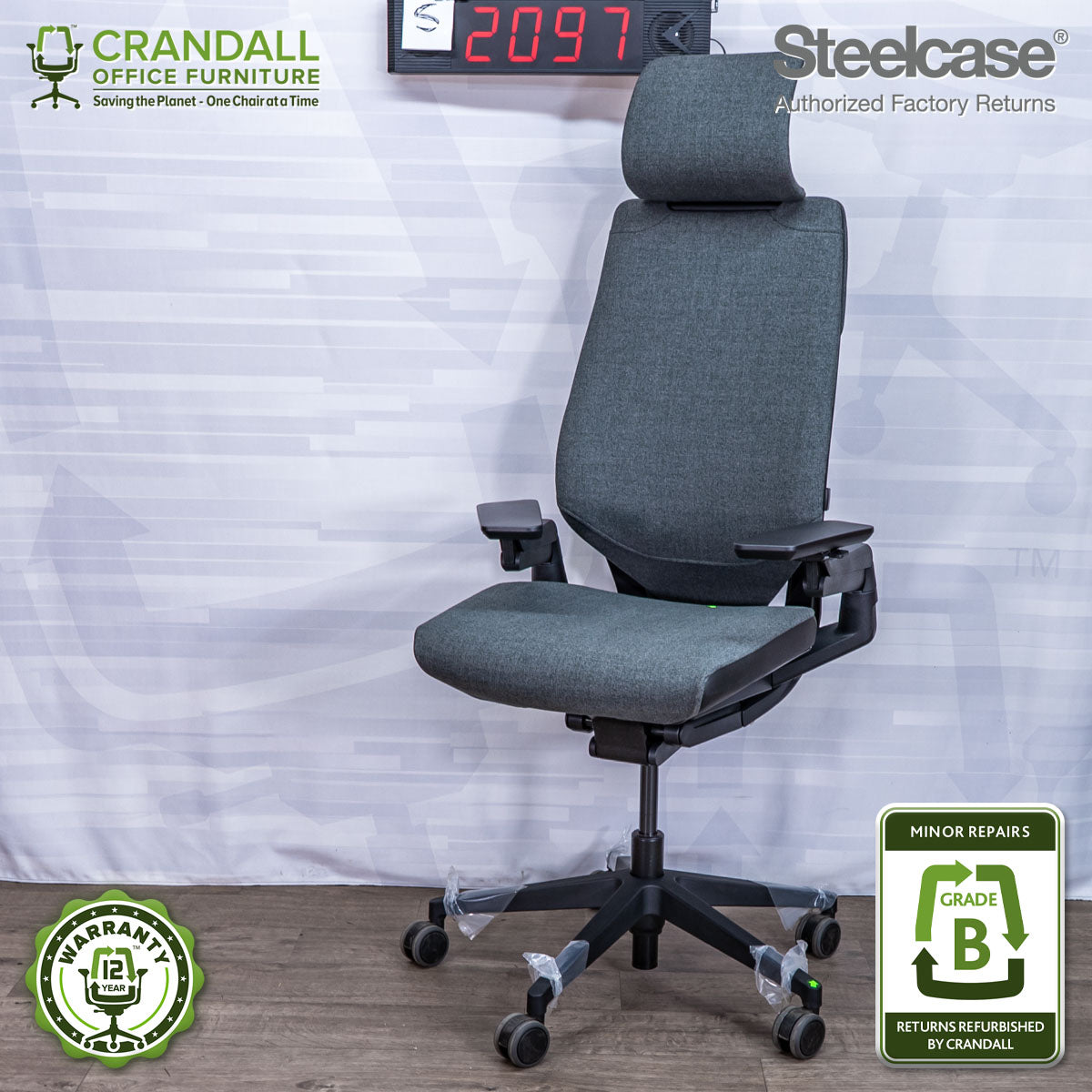 S-2097 - Steelcase Gesture with Headrest - Grade B