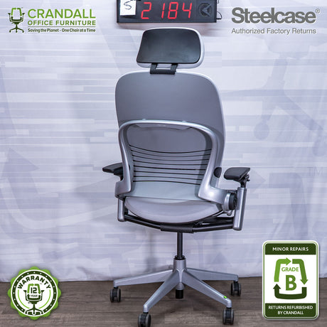 S-2184 - Steelcase V2 Leap with Headrest - Grade B