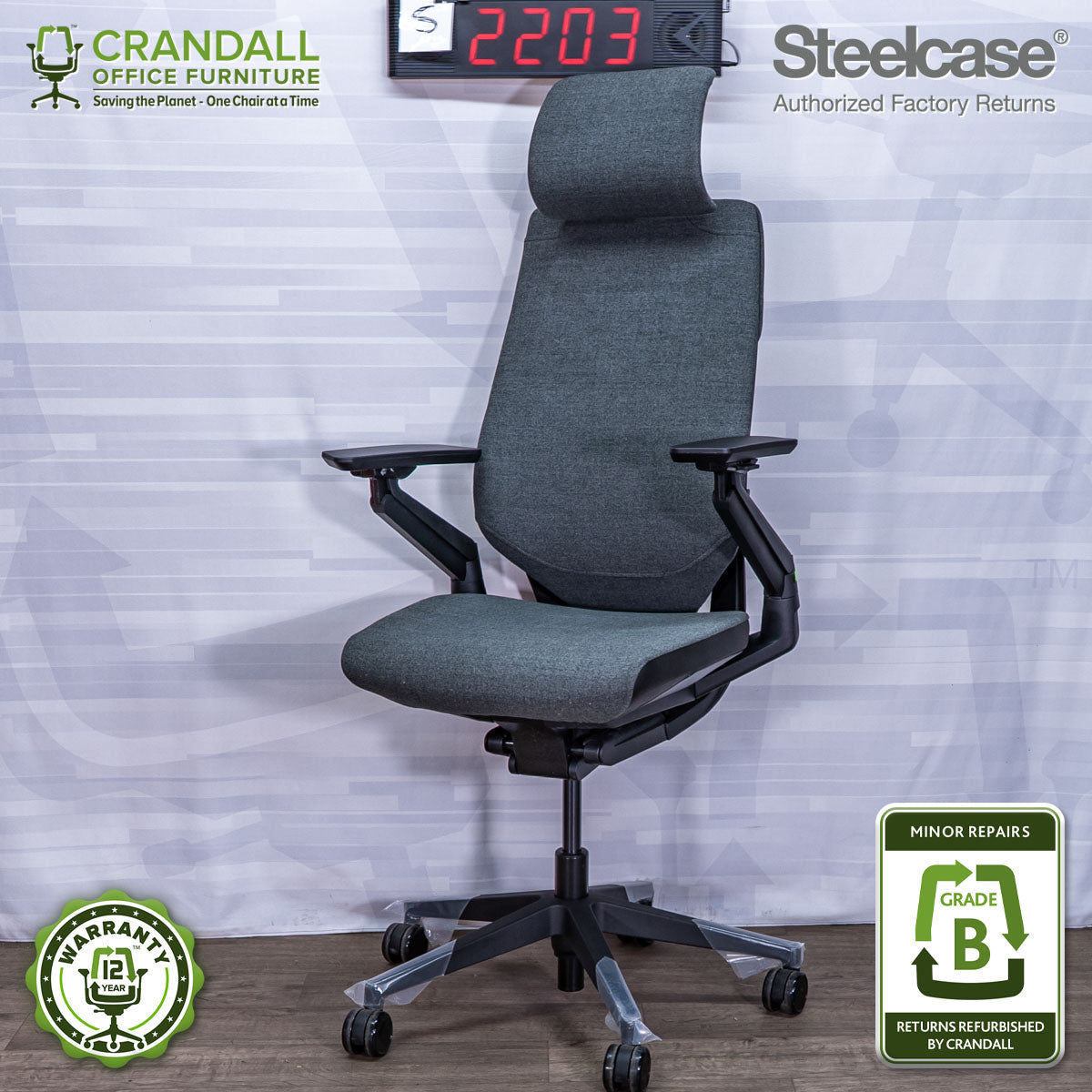 S-2203 - Steelcase Gesture with Headrest - Grade B