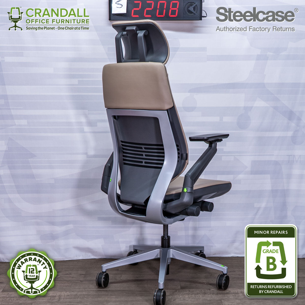 S-2208 - Steelcase Gesture with Headrest - Grade B