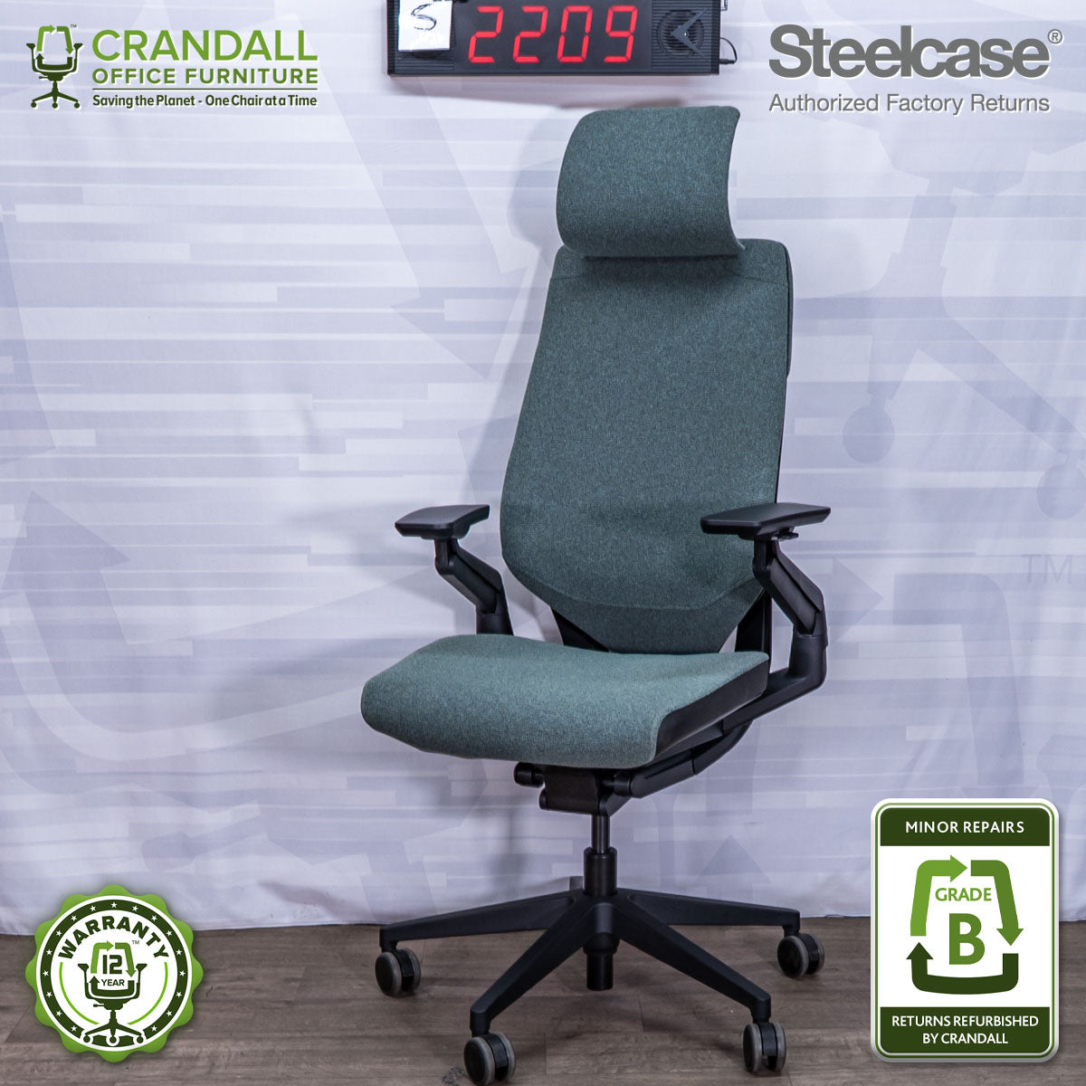 S-2209 - Steelcase Gesture with Headrest - Grade B