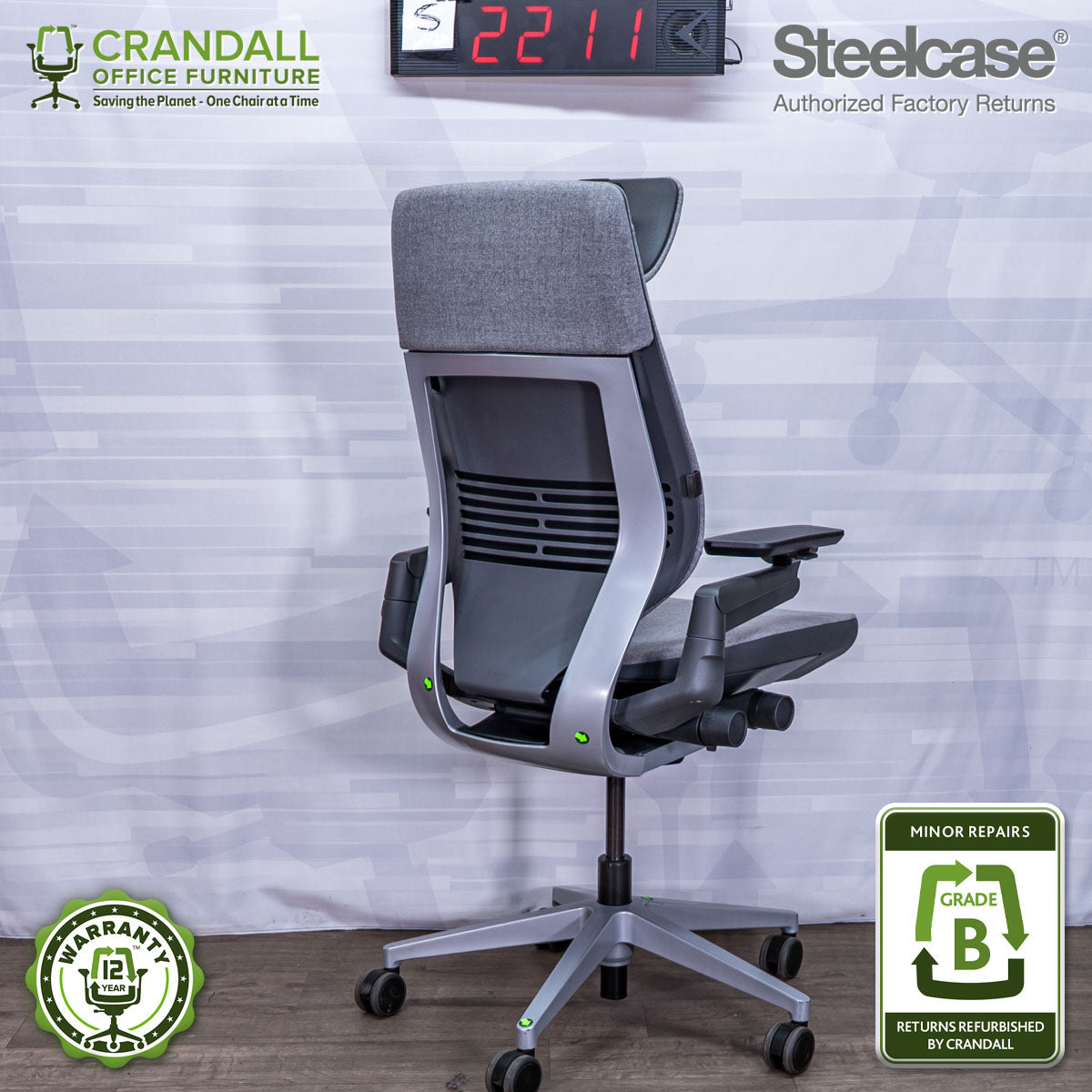 S-2211 - Steelcase Gesture with Headrest - Grade B