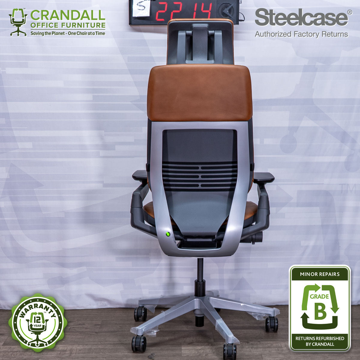 S-2214 - Steelcase Gesture with Headrest - Grade B