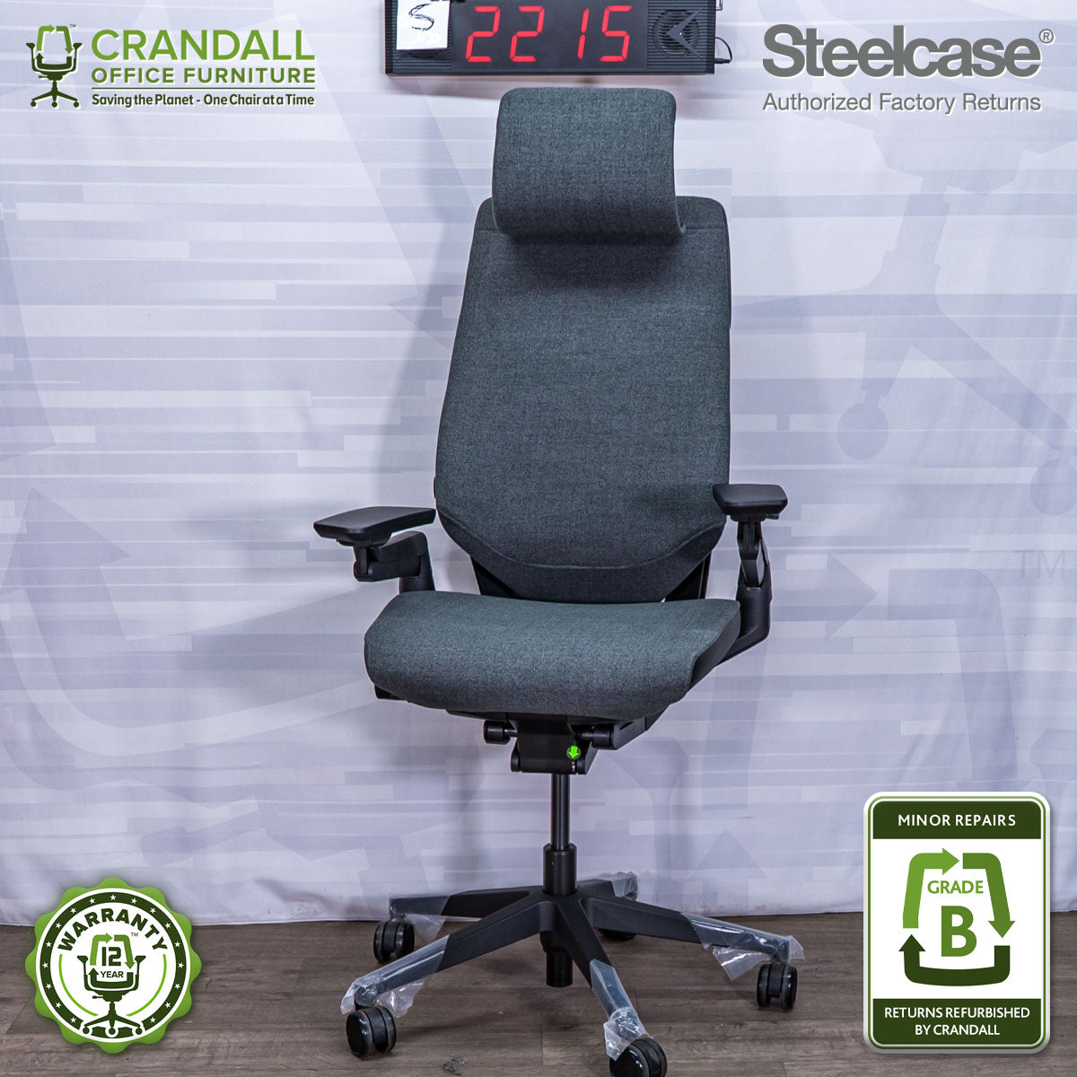 S-2215 - Steelcase Gesture with Headrest - Grade B