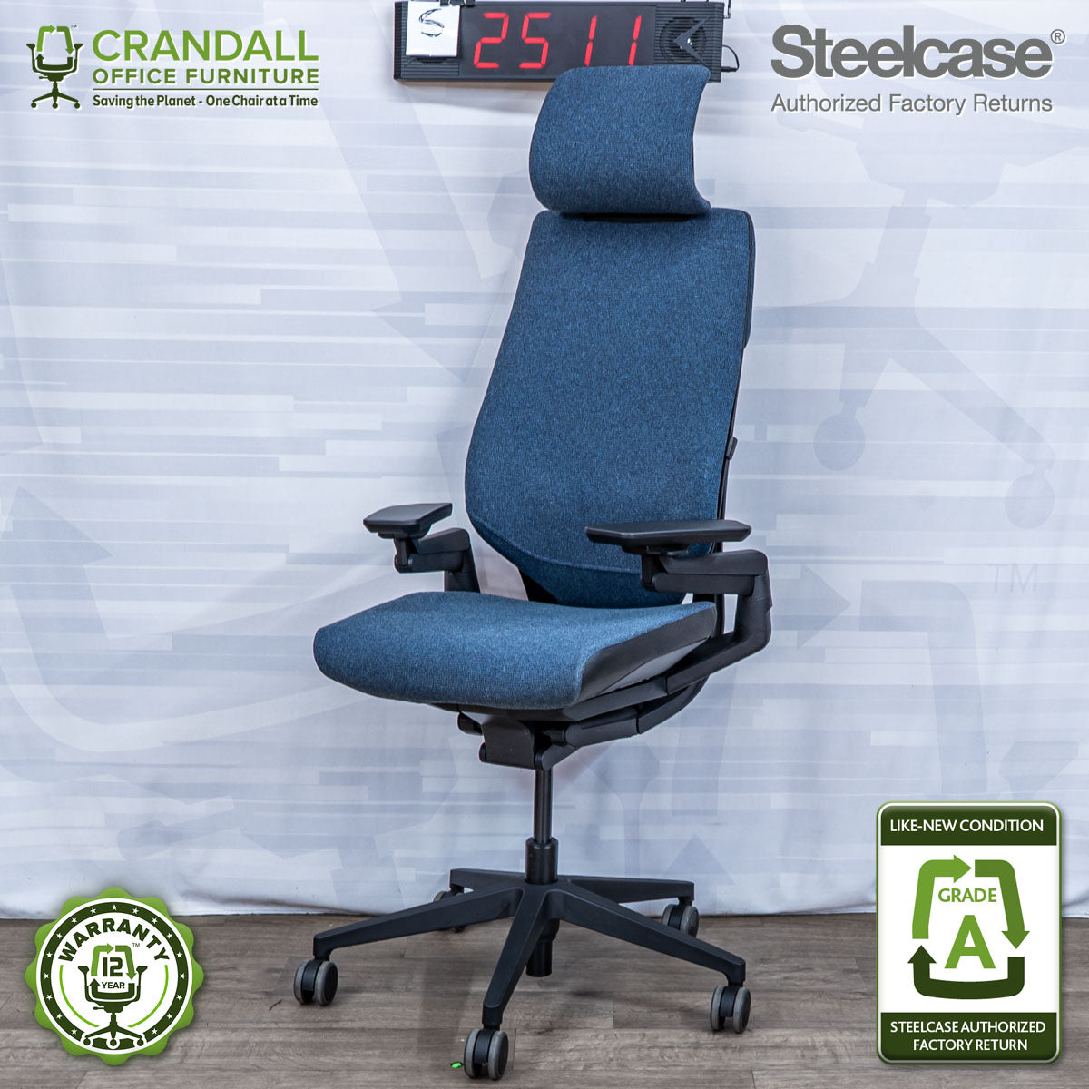 S-2511 - Steelcase Gesture with Headrest - Grade A
