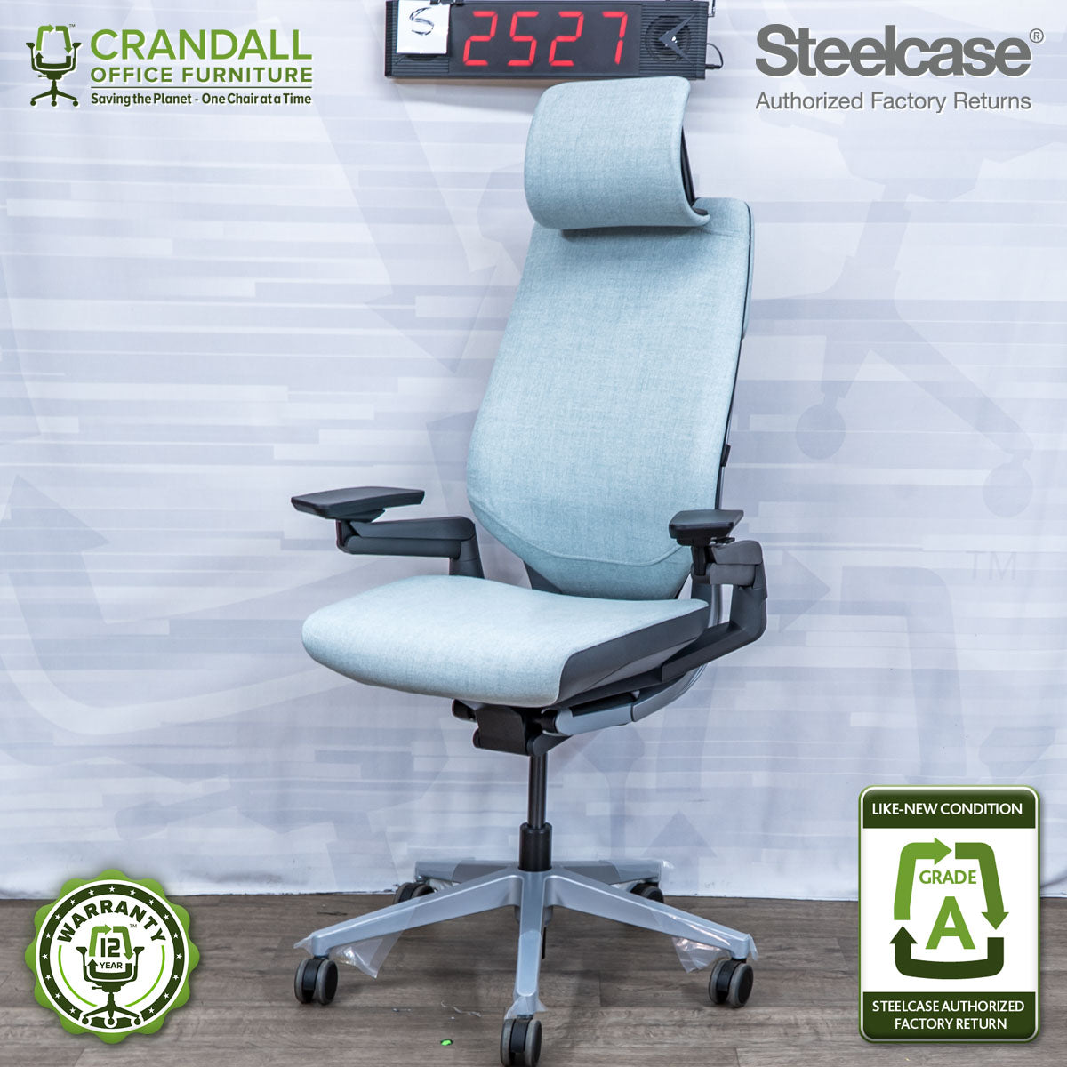 S-2527 - Steelcase Gesture with Headrest - Grade A