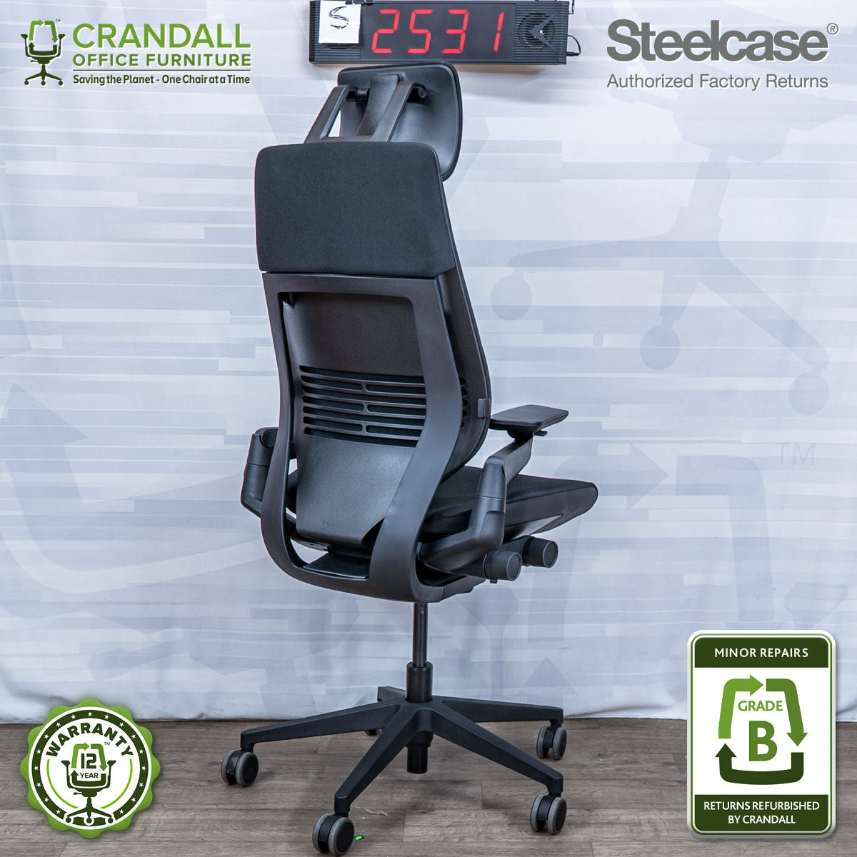 S-2531 - Steelcase Gesture with Headrest - Grade B