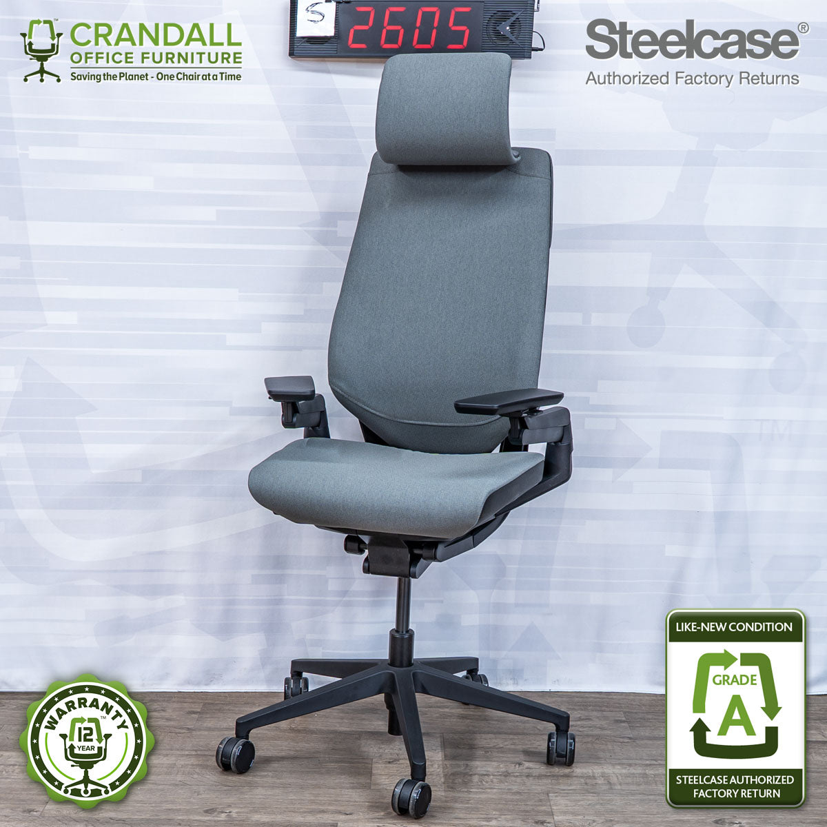 S-2605 - Steelcase Gesture with Headrest - Grade A