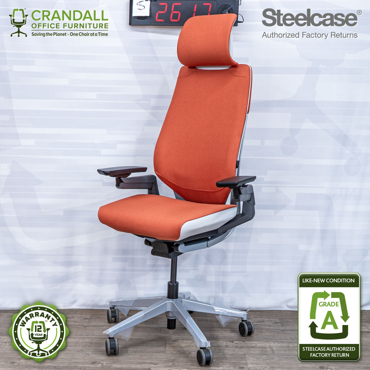 S-2617 - Steelcase Gesture with Headrest - Grade A