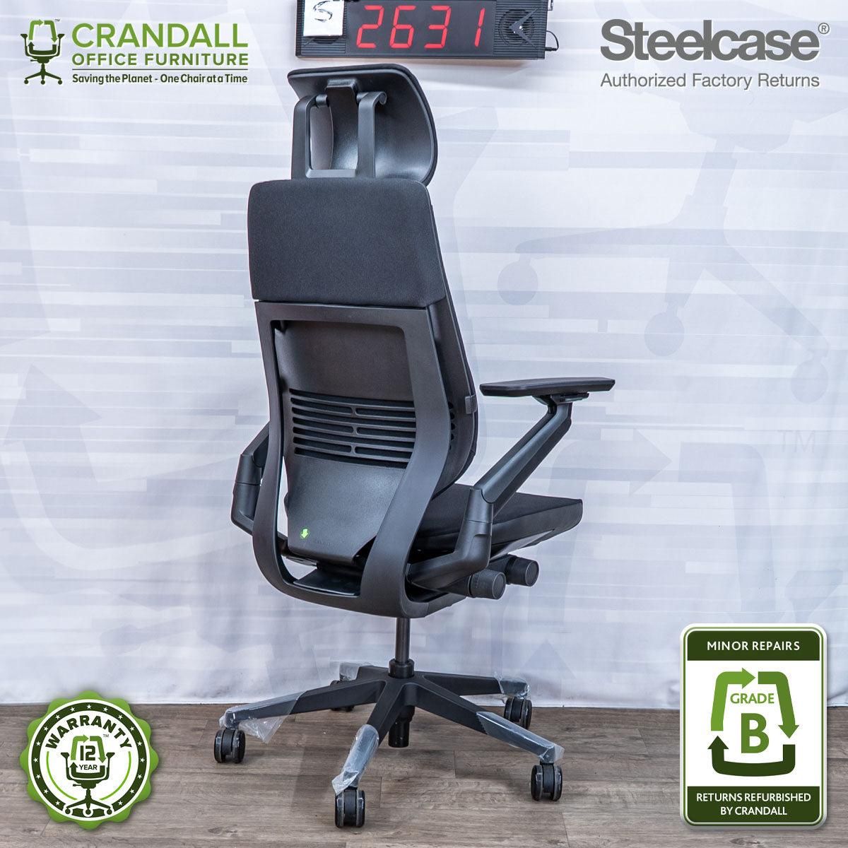S-2631 - Steelcase Gesture with Headrest - Grade B