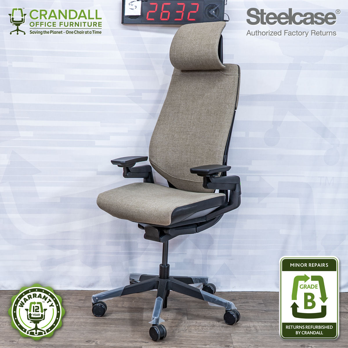S-2632 - Steelcase Gesture with Headrest - Grade B